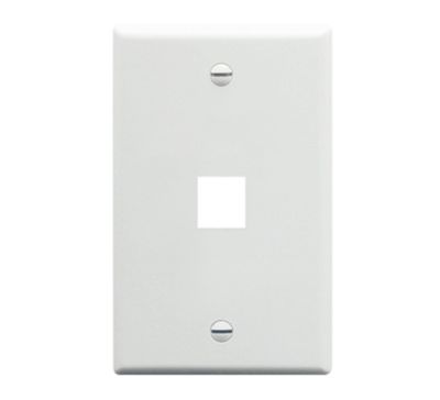 DYNACOM SINGLE-GANG 1-HOLE FACEPLATE (WHITE)