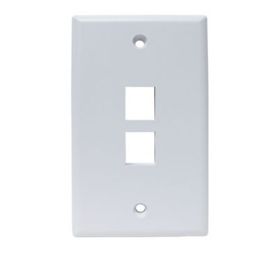 DYNACOM SINGLE-GANG 2-HOLE FACEPLATE (WHITE)
