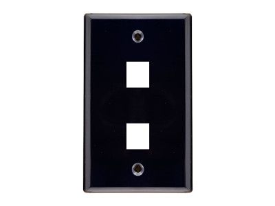 DYNACOM SINGLE-GANG 2-HOLE FACEPLATE (BLACK)