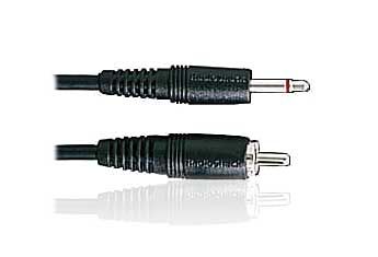 6 FT. SHIELDED CABLE, 1/8" PLUG TO RCA PLUG