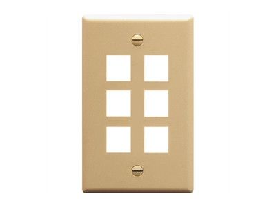 DYNACOM SINGLE-GANG 6-HOLE FACEPLATE (IVORY)
