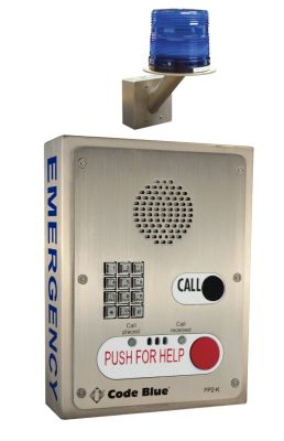 CODE BLUE CB 6-s WALL/POLE MOUNT LS1000 VoIP TWO-BUTTON WITH KEYPAD SPEAKERPHONE & STROBE LIGHT