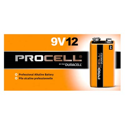 DURACELL PROCELL INDUSTRIAL 9-VOLT ALKALINE BATTERIES (12 PK)