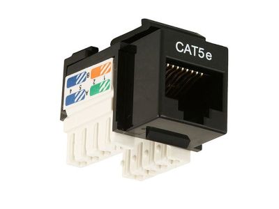 DYNACOM CAT-5E KEYSTONE JACK (BLACK)