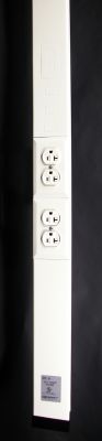 WIREMOLD 10 FT. TELE-POWER POLE SINGLE CHANNEL, TWO DUPLEX, IVORY OUTLETS, STEEL 10'5"H