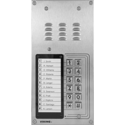 VIKING K-1200-IP-EWP VoIP ENTRY PHONE WITH BUILT-IN DIRECTORY AND 12 BUTTON DIALER WITH ENHANCED WEATHER PROTECTION, VANDAL-RESISTANT