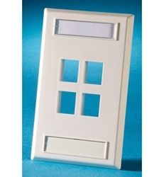 ORTRONICS TECH CHOICE SINGLE-GANG 4-HOLE FACEPLATE (CLOUD WHITE)