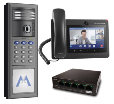 MOBOTIX IP T26 6MP VIDEO DOOR STATION WITH IP PHONE & GB DATA SWITCH - INCLUDES PROGRAMMING, DARK GRAY (NEW)
