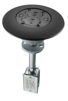 HUBBELL PT7FSDBLA FLUSH SERIES ALUMINUM POKE-THROUGH, BLACK