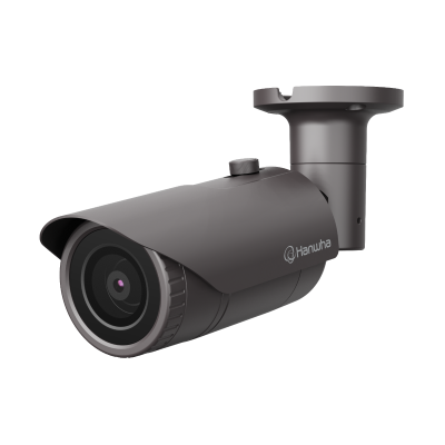 HANWHA QNO-8010R Q SERIES 5MP IR IP BULLET CAMERA, DARK GREY