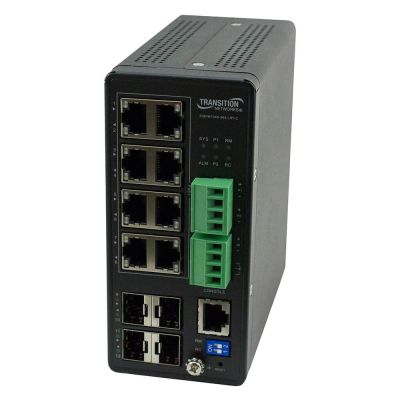 TRANSITION NETWORKS 8-PORT MANAGED HARDENED GIGABIT ETHERNET PoE+ SWITCH