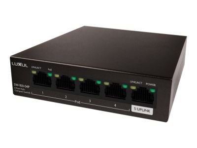 LUXUL SW-100-04P 4-PORT PoE+ GIGABIT COMPACT SWITCH
