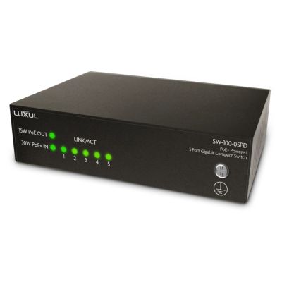LUXUL SW-100-05PD 5-PORT PoE+ GIGABIT COMPACT SWITCH
