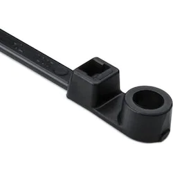 HELLERMANN-TYTON 8.5" TY-WRAPS WITH SCREW HOLE (BAG 100) (BLACK)