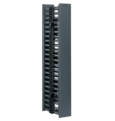 HELLERMANN-TYTON 83" VERTICAL WIRE MANAGER – BLACK (FRONT & BACK)
