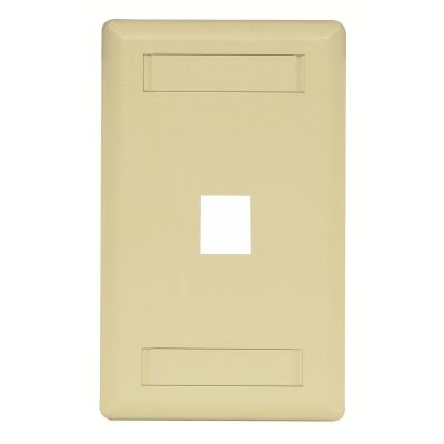 HUBBELL SINGLE-GANG 1-HOLE FACEPLATE (IVORY)