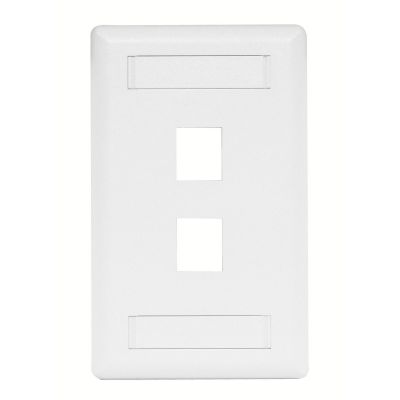 HUBBELL SINGLE-GANG 2-HOLE FACEPLATE (WHITE)