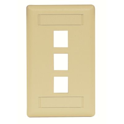 HUBBELL SINGLE-GANG 3-HOLE FACEPLATE (IVORY)