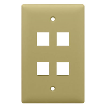 LEGRAND ON-Q SINGLE-GANG 4-HOLE FACEPLATE (IVORY)