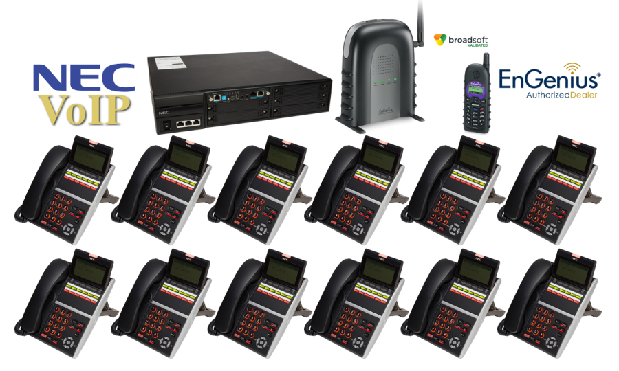 NEC UNIVERGE SV9100E 12 PHONE PACKAGE WITH ENGENIUS DURAFON SIP