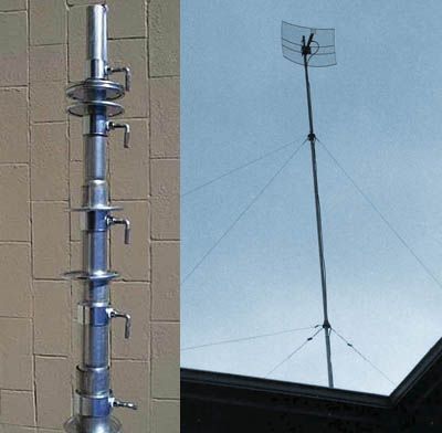 Extendable outlet antenna mast