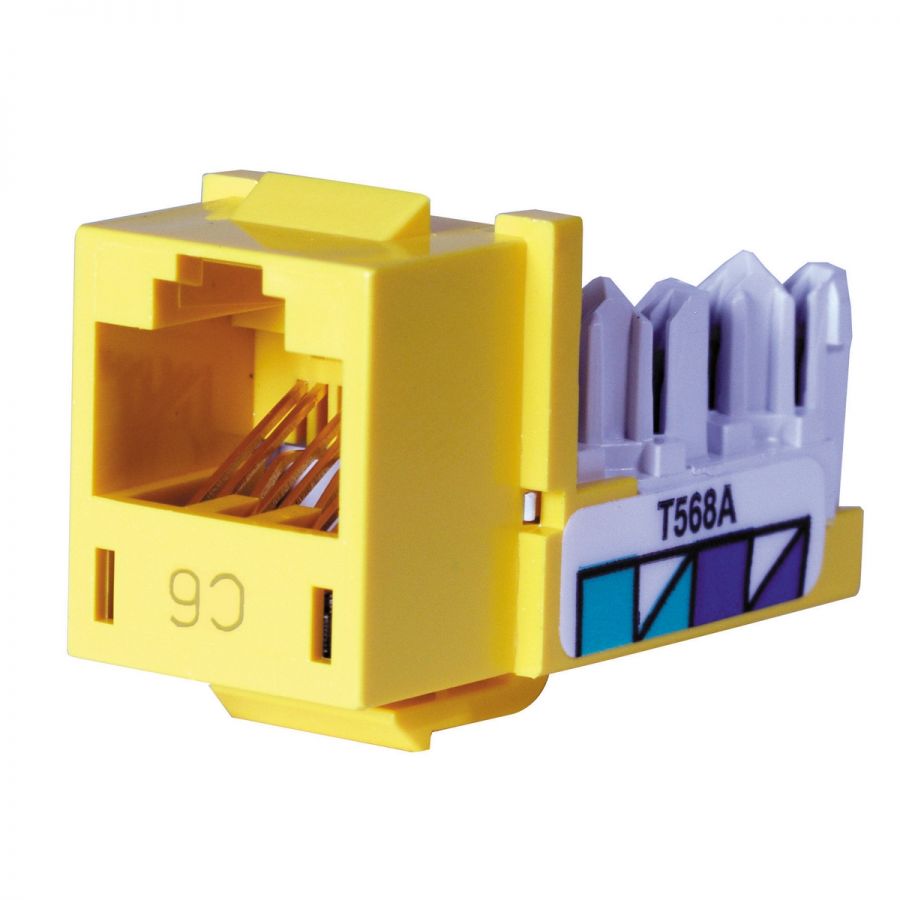 HUBBELL CAT6 KEYSTONE JACK (YELLOW)