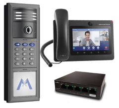 MOBOTIX IP T26 6MP VIDEO DOOR STATION WITH IP PHONE & GB DATA SWITCH - INCLUDES PROGRAMMING, DARK GRAY (NEW)