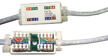 CAT-5e IN-LINE COUPLER, 4 PAIR/110 TYPE