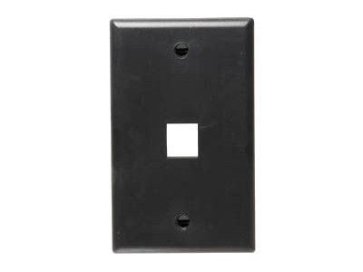 DYNACOM SINGLE-GANG 1-HOLE FACEPLATE (BLACK)