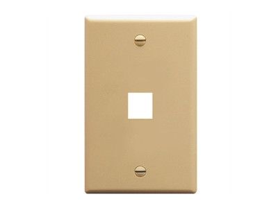 DYNACOM SINGLE-GANG 1-HOLE FACEPLATE (IVORY)