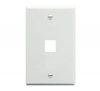 DYNACOM SINGLE-GANG 1-HOLE FACEPLATE (WHITE)