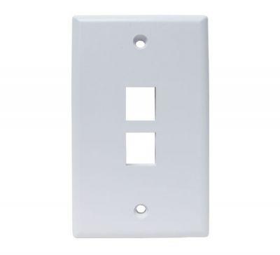 DYNACOM SINGLE-GANG 2-HOLE FACEPLATE (WHITE)