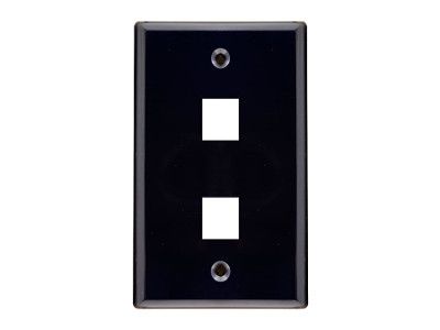 DYNACOM SINGLE-GANG 2-HOLE FACEPLATE (BLACK)