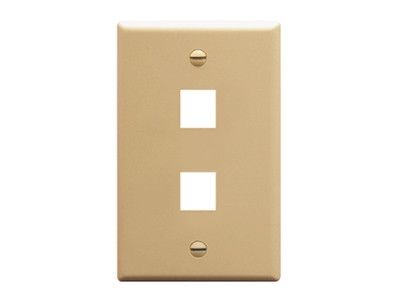 DYNACOM SINGLE-GANG 2-HOLE FACEPLATE (IVORY)