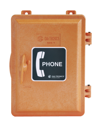 GAI-TRONICS WEATHERPROOF ENCLOSURE BOX FOR TELEPHONE WITH LOCKING DOOR (ORANGE)