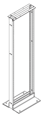 EQUIPMENT RELAY RACK 7 FT. (19" x 84"), 45RU, 2-POST OPEN FRAME FLOOR MOUNT, BLACK