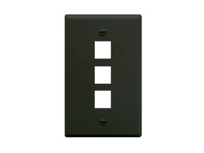 DYNACOM SINGLE-GANG 3-HOLE FACEPLATE (BLACK)