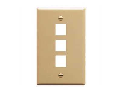 DYNACOM SINGLE-GANG 3-HOLE FACEPLATE (IVORY)