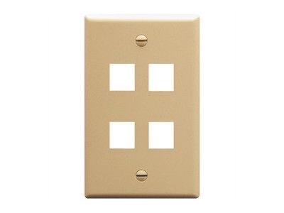 DYNACOM SINGLE-GANG 4-HOLE FACEPLATE (IVORY)