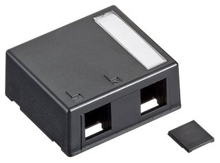 DYNACOM 2-PORT SURFACE MOUNT BOX (BLACK)