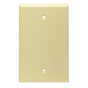 LEVITON THERMOSET SINGLE-GANG BLANK FACEPLATE (IVORY)