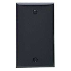 LEVITON THERMOSET SINGLE-GANG BLANK FACEPLATE (BLACK)