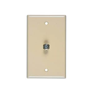 ALLEN TEL COAXIAL FACEPLATE WITH FEMALE CONNECTOR (IVORY)