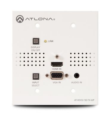 ATLONA TWO-INPUT WALLPLATE SWITCHER FOR HDMI AND VGA WITH HDBASET OUTPUT