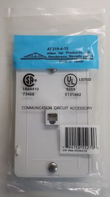 ALLEN TEL 4 COND. WALL JACK (WHITE)