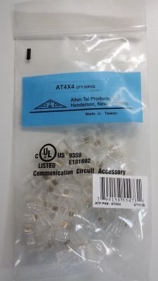 ALLEN TEL 4X4 4 COND. MODULAR HANDSET PLUG (CLEAR) (50 PIECES)