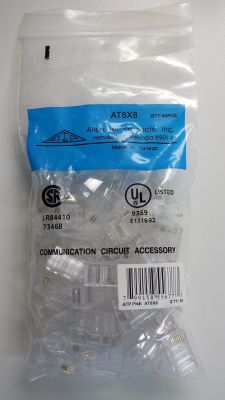 ALLEN TEL 8X8 8 COND. MODULAR PLUG STRANDED (CLEAR) (50 PIECES)