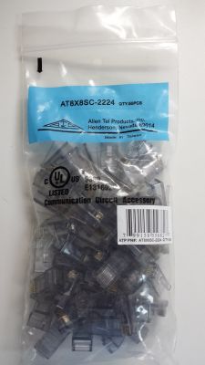 ALLEN TEL 8X8SC-2224 8 COND. MODULAR PLUG SOLID (SMOKEY) (50 PIECES)