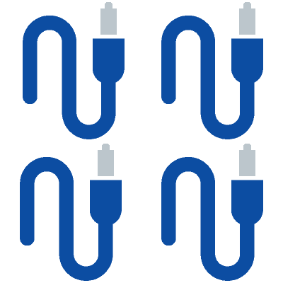 QUAD CAT-5e SHIELDED CABLE RUN