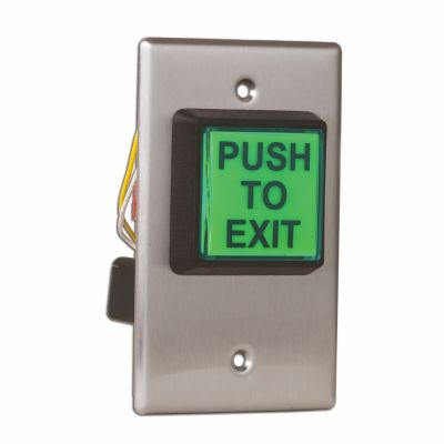 2" SQUARE ILLUMINATED PUSH/EXIT SWITCH WITH ELECTRONIC TIMER